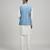 Blue woven silk nehru jacket