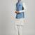 Blue woven silk nehru jacket