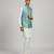 Sage green woven cotton nehru jacket
