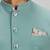 Sage green plain woven sherwani jacket