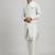 Cream woven cotton sherwani jacket