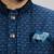 Teal blue woven silk sherwani jacket