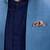 Blue matka silk woven bandhgala jacket