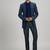 Dark blue plain woven bandhgala jacket