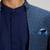 Dark blue plain woven bandhgala jacket