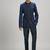 Dark blue plain woven bandhgala jacket