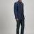 Dark blue plain woven bandhgala jacket