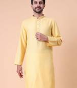 Men's mandarin collar embroidered cotton straight kurta
