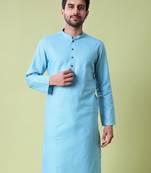 Mandarin collar straight cotton kurta