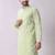 Men's floral embroidered mandarin collar chikankari georgette kurta