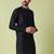 Mandarin collar straight cotton silk kurta