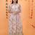 Glamour Heavy Fox Georgette Cream Gown With Digital Print work With Embroidered Sequins work 