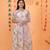 Glamour Heavy Fox Georgette Cream Gown With Digital Print work With Embroidered Sequins work 