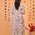 Glamour Heavy Fox Georgette Cream Gown With Digital Print work With Embroidered Sequins work 