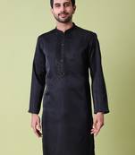 Mandarin collar sequin embroidered thread work kurta