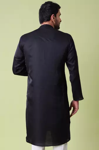 Mandarin collar sequin embroidered thread work kurta