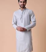 Mandarin collar straight cotton kurta