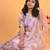 Glamour Heavy Fox Georgette Lavender Gown With Digital Print work With Embroidered Sequins work 