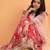 Glamour Heavy Fox Georgette Red Gown With Digital Print work With Embroidered Sequins work 
