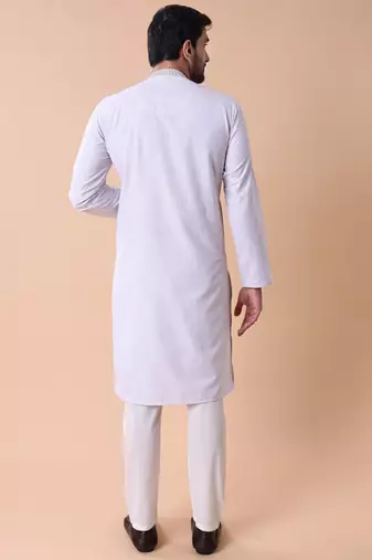 Mandarin collar embroidered thread work kurta