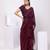 Wine plain crepe saree with belt