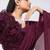 Wine plain crepe saree with belt