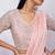 Pink plain organza saree with belt