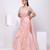 Pink plain organza saree with belt