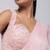 Pink plain silk saree with belt