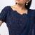 Blue plain silk saree with belt