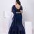 Blue plain silk saree with belt