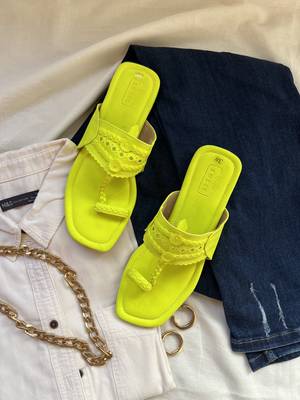 Neon yellow kolhapuri 1