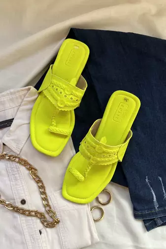 Neon yellow kolhapuri
