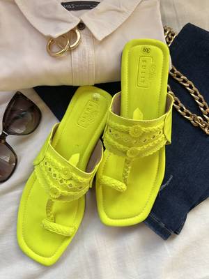 Neon yellow kolhapuri 2