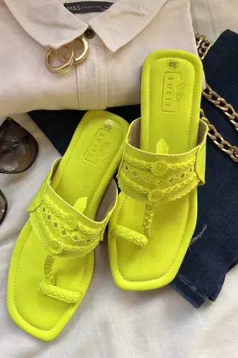 Neon yellow kolhapuri
