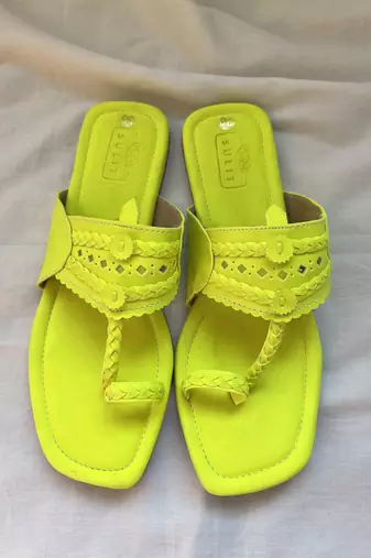 Neon yellow kolhapuri