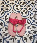 Light pink and neon pink kolhapuri