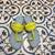 Sky blue and neon yellow kolhapuri