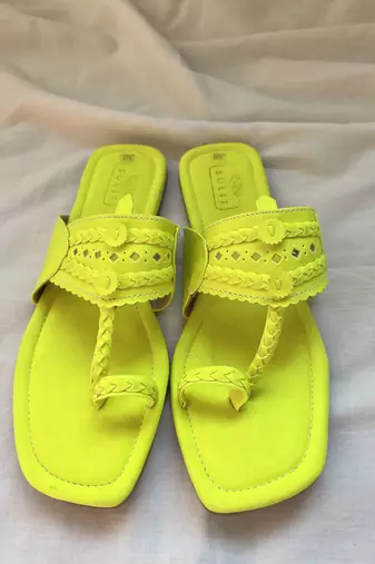 Neon yellow kolhapuri
