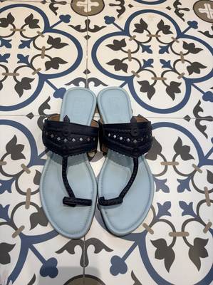Sky blue and dark blue kolhapuri 1