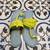 Sky blue and neon yellow kolhapuri