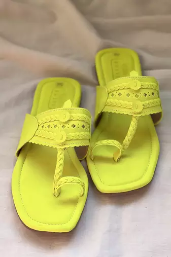 Neon yellow kolhapuri