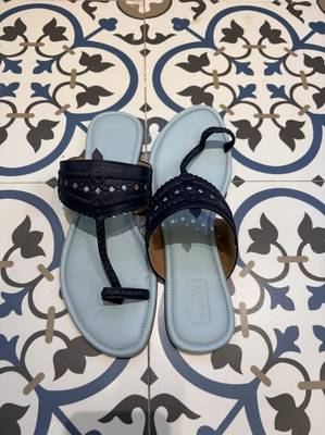 Sky blue and dark blue kolhapuri 2