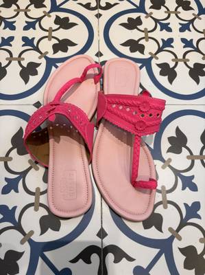 Light pink and neon pink kolhapuri 3
