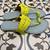 Sky blue and neon yellow kolhapuri