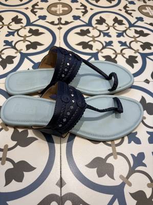 Sky blue and dark blue kolhapuri 4