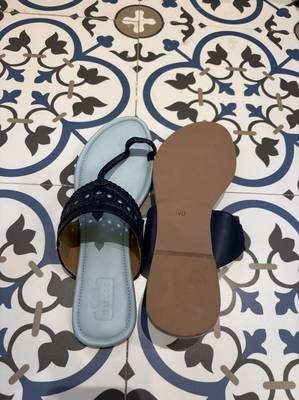 Sky blue and dark blue kolhapuri 5