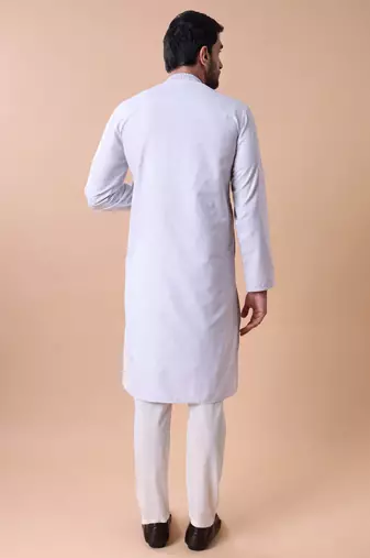 Mandarin collar embroidered thread work kurta