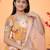 Glamour Heavy Fox Georgette Yellow Gown With Digital Print work With Embroidered Sequins work 