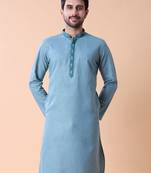 Mandarin collar straight cotton kurta